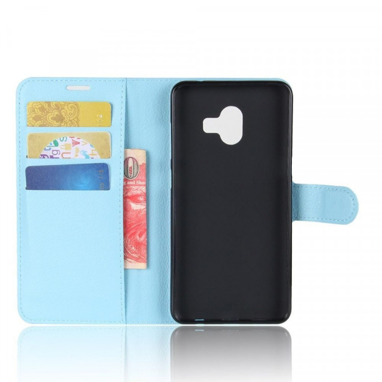 Чехол с визитницей для Samsung Galaxy C10 (голубой)