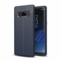 Чехол-накладка Litchi Grain для Samsung Galaxy Note 8 (темно-синий)