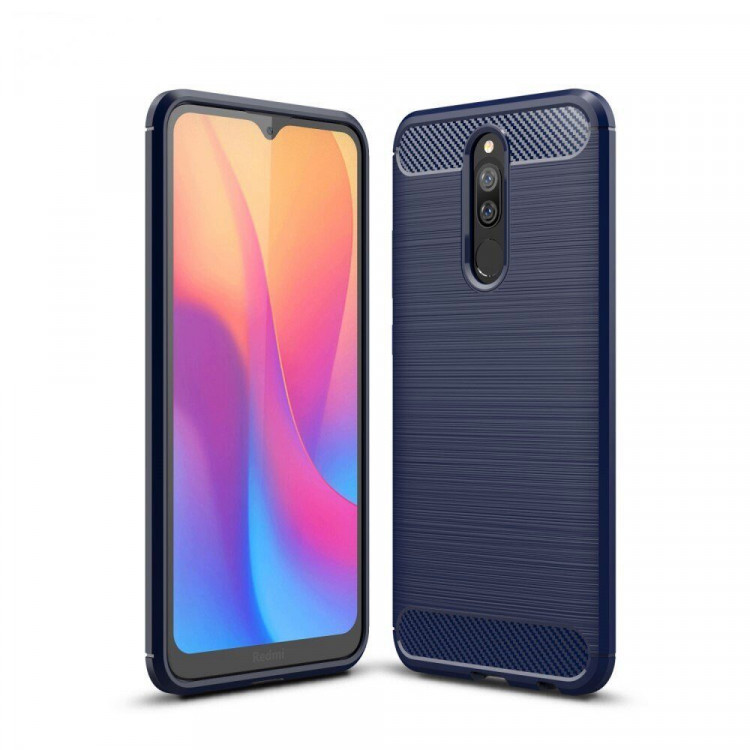 Чехол-накладка Carbon Fibre для Xiaomi Redmi 8 / Redmi 8A (темно-синий)
