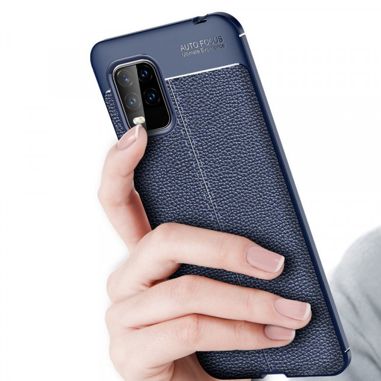 Чехол-накладка Litchi Grain для Xiaomi Mi 10 Youth 5G / Xiaomi Mi 10 Lite 5G (темно-синий)