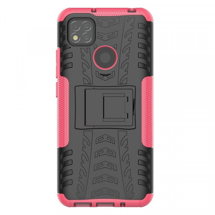 Чехол Hybrid Armor для Xiaomi Redmi 9C (черный + розовый)