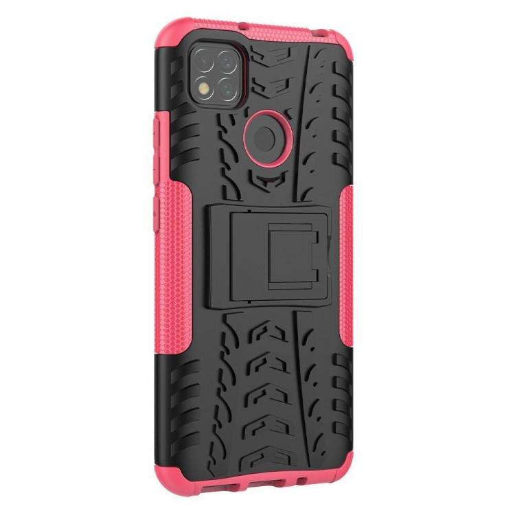 Чехол Hybrid Armor для Xiaomi Redmi 9C (черный + розовый)