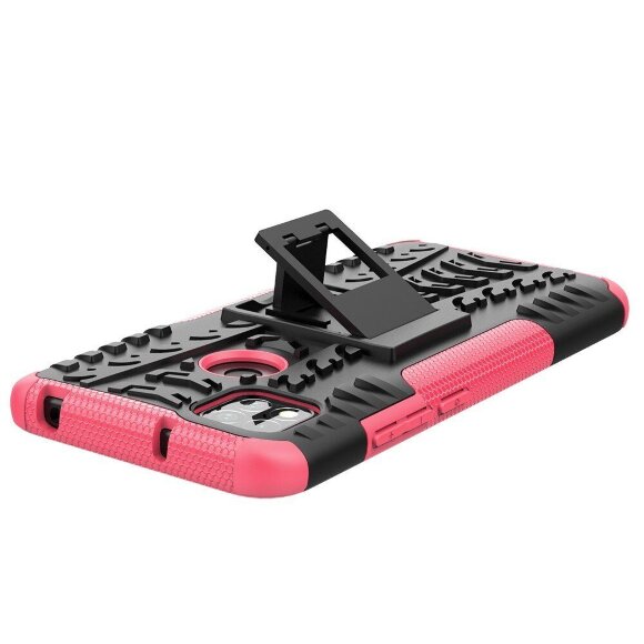 Чехол Hybrid Armor для Xiaomi Redmi 9C (черный + розовый)