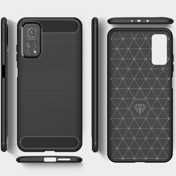 Чехол-накладка Carbon Fibre для Xiaomi Mi 10T 5G / Mi 10T Pro 5G / Redmi K30S (темно-синий)