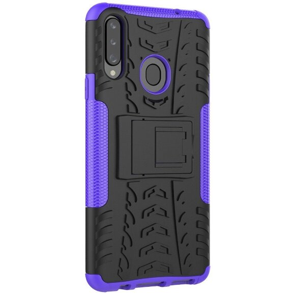 Чехол Hybrid Armor для Samsung Galaxy A20s (черный + фиолетовый)