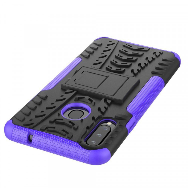 Чехол Hybrid Armor для Samsung Galaxy A20s (черный + фиолетовый)