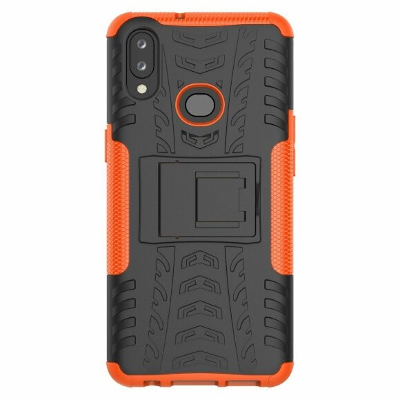 Чехол Hybrid Armor для Samsung Galaxy A10s (черный + оранжевый)