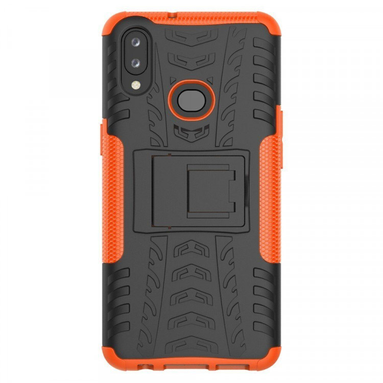 Чехол Hybrid Armor для Samsung Galaxy A10s (черный + оранжевый)