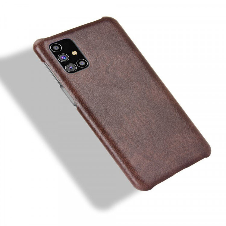 Кожаная накладка-чехол для Samsung Galaxy M31s (коричневый)