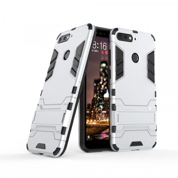 Чехол Duty Armor для Huawei Y6 Prime (2018) / Honor 7A / Honor 7C (AUM-L41) / Honor 7A Pro (AUM-L29) (серебряный)