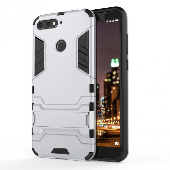 Чехол Duty Armor для Huawei Y6 Prime (2018) / Honor 7A / Honor 7C (AUM-L41) / Honor 7A Pro (AUM-L29) (серебряный)