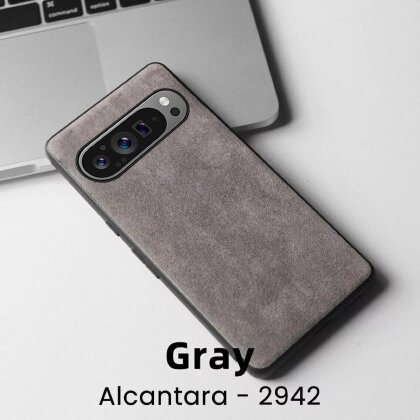 Чехол из алькантары для Google Pixel 9, Pixel 9 Pro (серый)