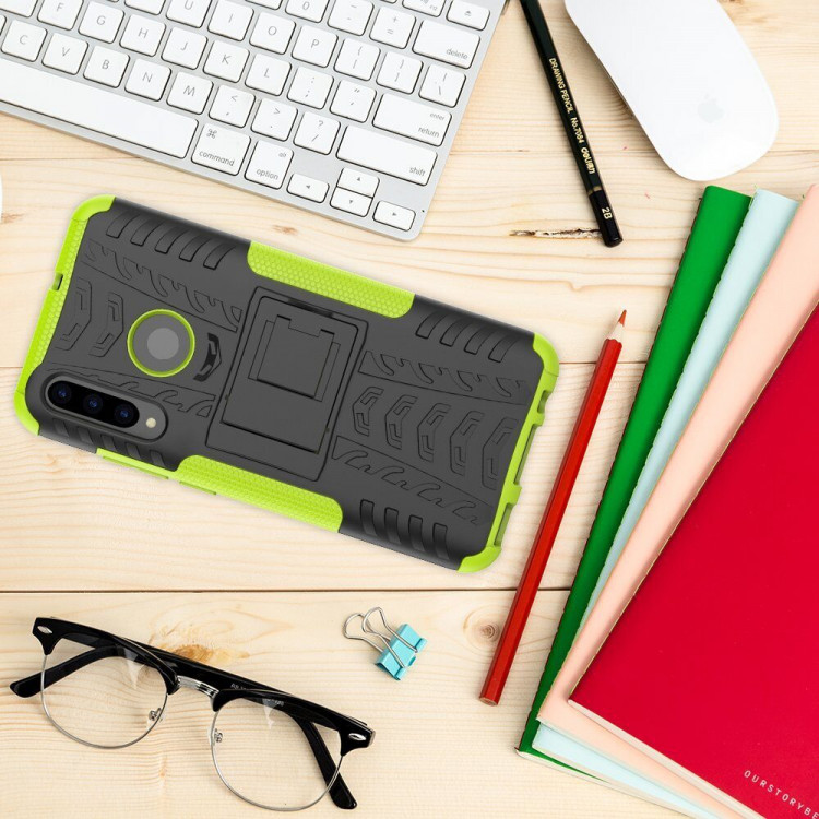 Чехол Hybrid Armor для Huawei P Smart+ (Plus) 2019 / Enjoy 9s / Honor 10i (черный + зеленый)