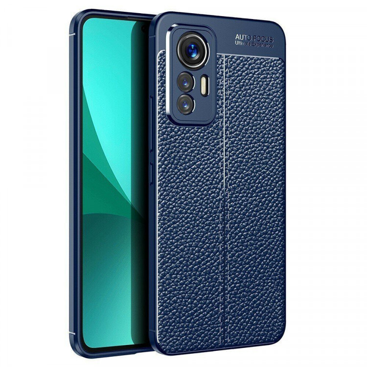 Чехол-накладка Litchi Grain для Xiaomi 12 Lite (темно-синий)