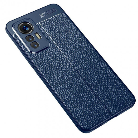 Чехол-накладка Litchi Grain для Xiaomi 12 Lite (темно-синий)