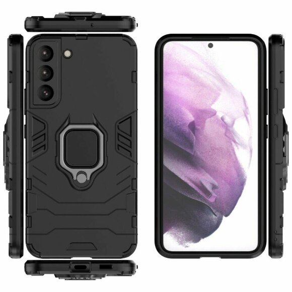 Чехол Armor Ring Holder для Samsung Galaxy S22 (черный) Чехол Armor Ring Holder для Samsung Galaxy S22 (черный)