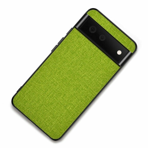 Чехол с тканевой текстурой PC+TPU для Google Pixel 6a (зеленый)
