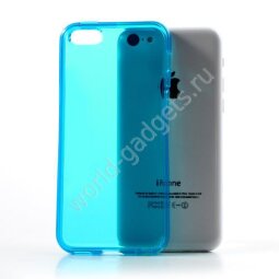 Мягкий пластиковый чехол для iPhone 5C (голубой)