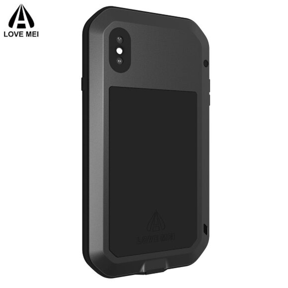 Гибридный чехол LOVE MEI для iPhone XS / X (черный)