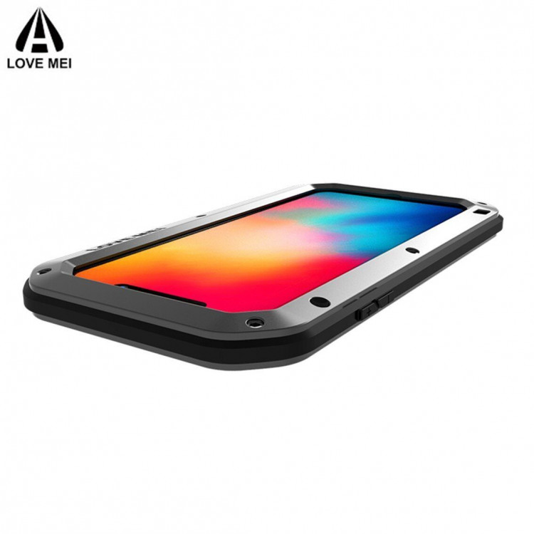 Гибридный чехол LOVE MEI для iPhone XS / X (черный)