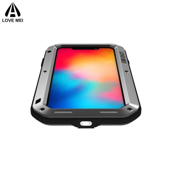 Гибридный чехол LOVE MEI для iPhone XS / X (черный)