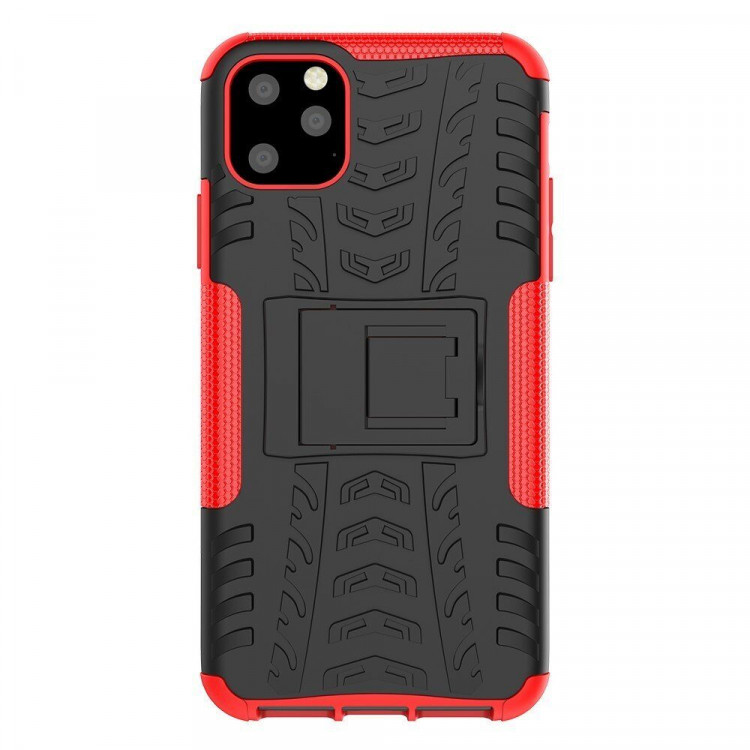 Чехол Hybrid Armor для iPhone 11 Pro Max (черный + красный)
