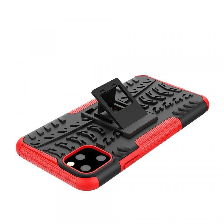 Чехол Hybrid Armor для iPhone 11 Pro Max (черный + красный)