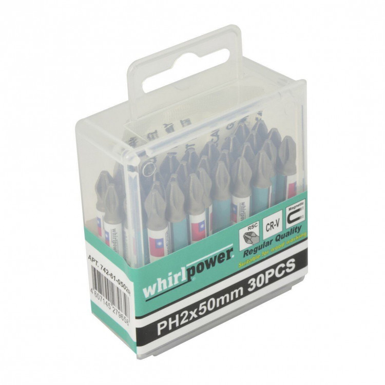 Насадки WhirlPower 50PH2 30шт, Cr-V, RSC-regular, пластиковая коробка