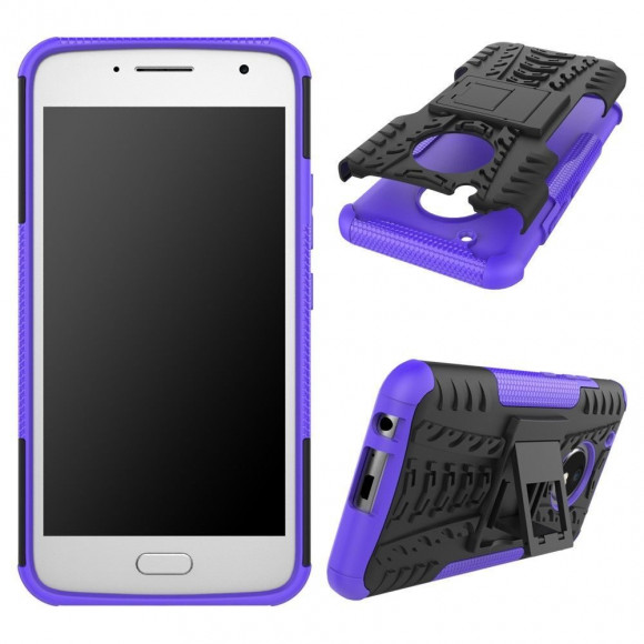 Чехол Hybrid Armor для Motorola Moto G5 Plus (черный + фиолетовый)
