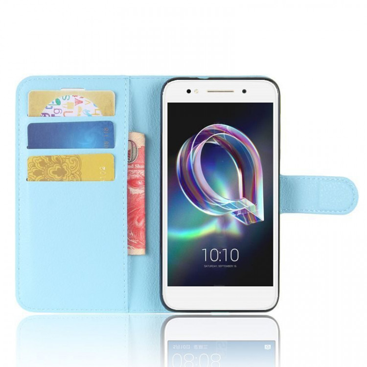Чехол с визитницей для Alcatel idol 5S (голубой)