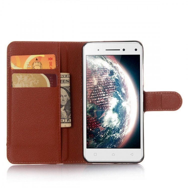 Чехол с визитницей для Lenovo Vibe S1 (коричневый)