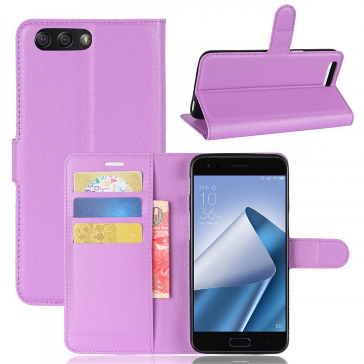 Чехол с визитницей для Asus Zenfone 4 ZE554KL (фиолетовый)