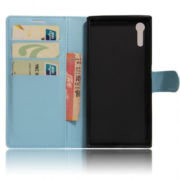 Чехол с визитницей для Sony Xperia XZ / XZs (голубой)