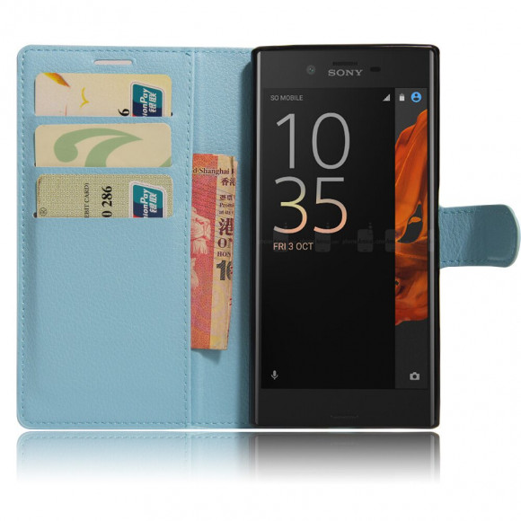 Чехол с визитницей для Sony Xperia XZ / XZs (голубой)