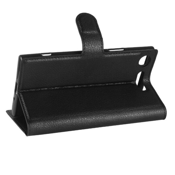 Чехол с визитницей для Sony Xperia XZ1 (черный) Чехол с визитницей для Sony Xperia XZ1 (черный)