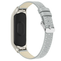 Кожаный ремешок для Xiaomi Smart Band 7 (серый)