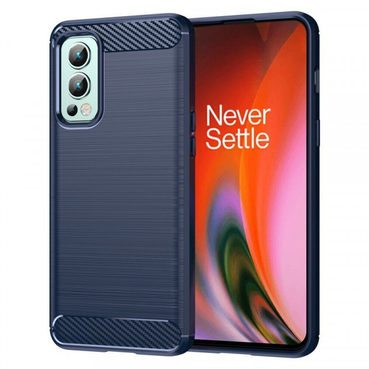 Чехол-накладка Carbon Fibre для OnePlus Nord 2 5G (темно-синий)