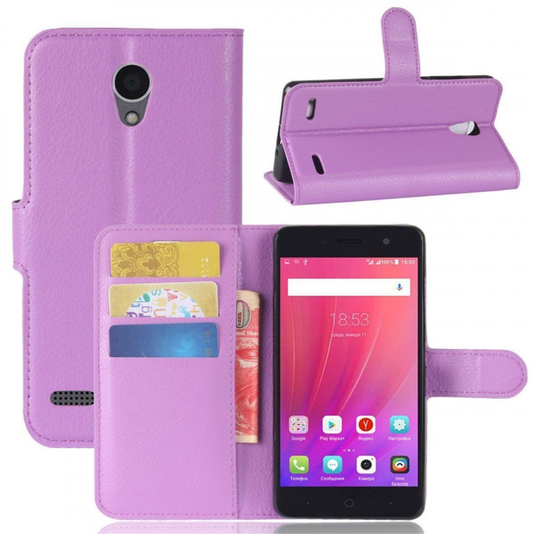 Чехол с визитницей для ZTE Blade A521 (фиолетовый)