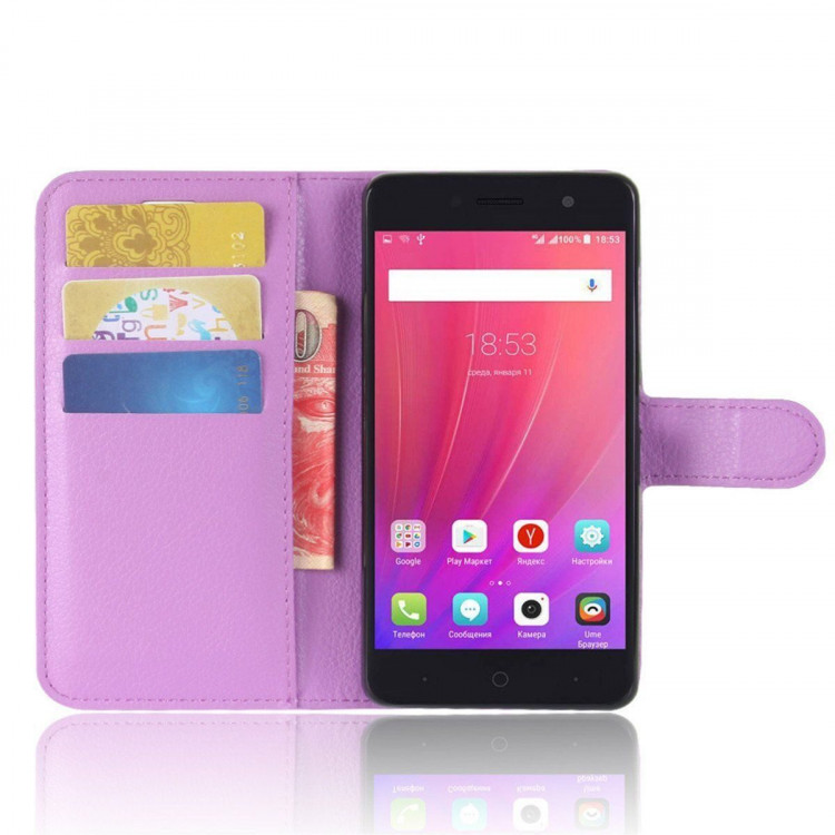 Чехол с визитницей для ZTE Blade A521 (фиолетовый)