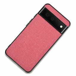 Чехол с тканевой текстурой PC+TPU для Google Pixel 7a (розовый)