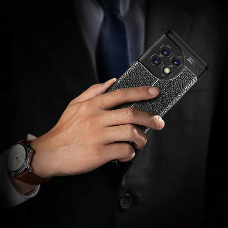 Чехол-накладка Litchi Grain для OnePlus 11 (черный)