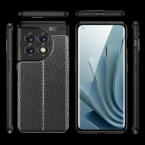 Чехол-накладка Litchi Grain для OnePlus 11 (черный)