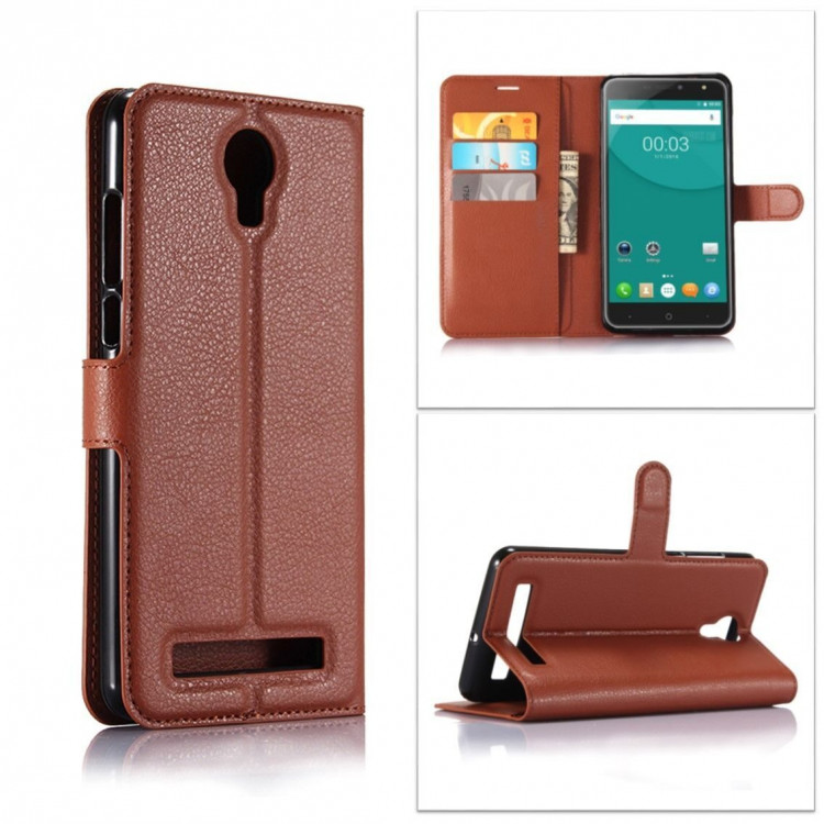 Чехол с визитницей для DOOGEE X7 Pro (коричневый)