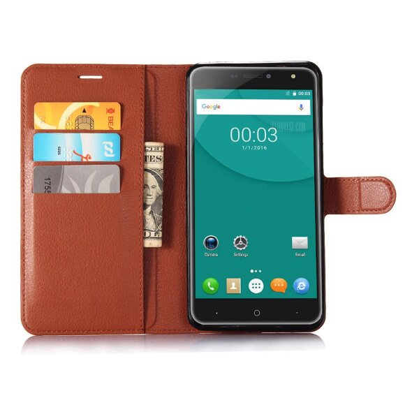 Чехол с визитницей для DOOGEE X7 Pro (коричневый) Чехол с визитницей для DOOGEE X7 Pro (коричневый)