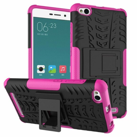 Чехол Hybrid Armor для Xiaomi Redmi 3 (черный + розовый)