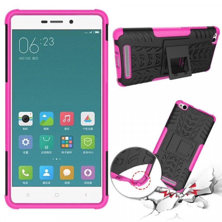 Чехол Hybrid Armor для Xiaomi Redmi 3 (черный + розовый)