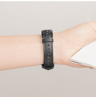 Кожаный ремешок для HUAWEI Band 8, HUAWEI Band 9 (черный)