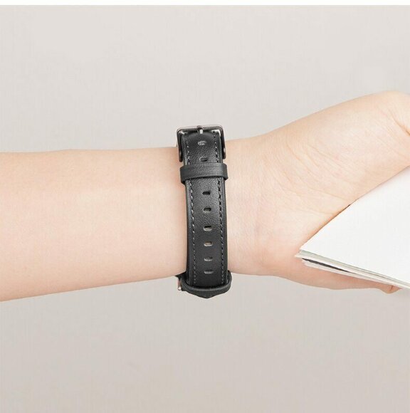 Кожаный ремешок для HUAWEI Band 8, HUAWEI Band 9 (черный)