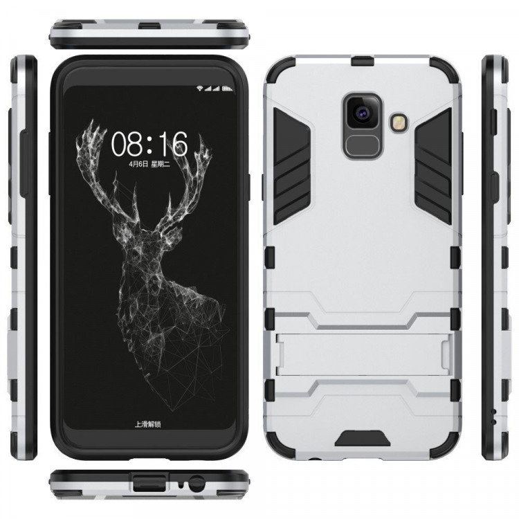 Чехол Duty Armor для Samsung Galaxy A6+ (Plus) (серебряный)