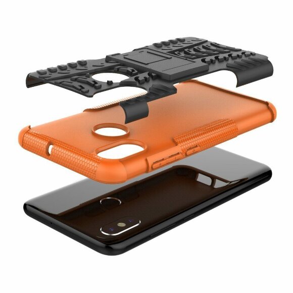 Чехол Hybrid Armor для Xiaomi Mi 8 (черный + оранжевый) Чехол Hybrid Armor для Xiaomi Mi 8 (черный + оранжевый)